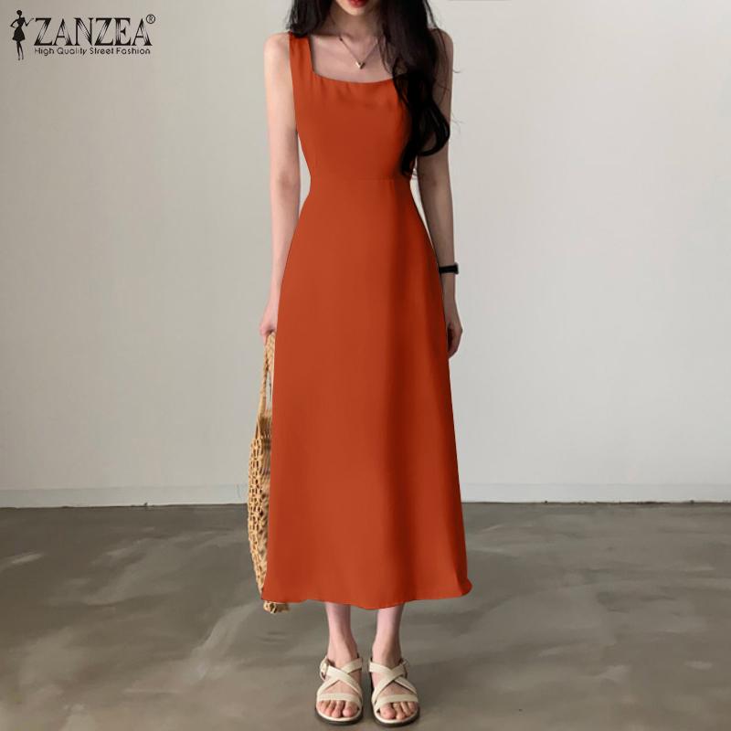 

ZANZEA Элегантное длинное платье с квадратным воротником для вечеринки