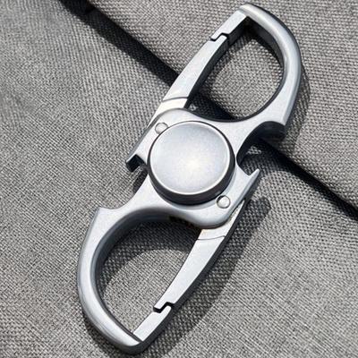 Portachiavi in Lega di Zinco Fidget Spinner Robusto Gadget EDC Apribottiglie Strumento Multifunzione 3-in-1