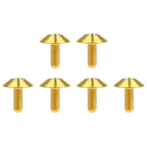 Yaruijia Titanium M4 M5 M6x/10/12/15/20/25 Bicycle and Motorcycle Conversion Bolts, 6 Pieces (Gold, M5x12mm)