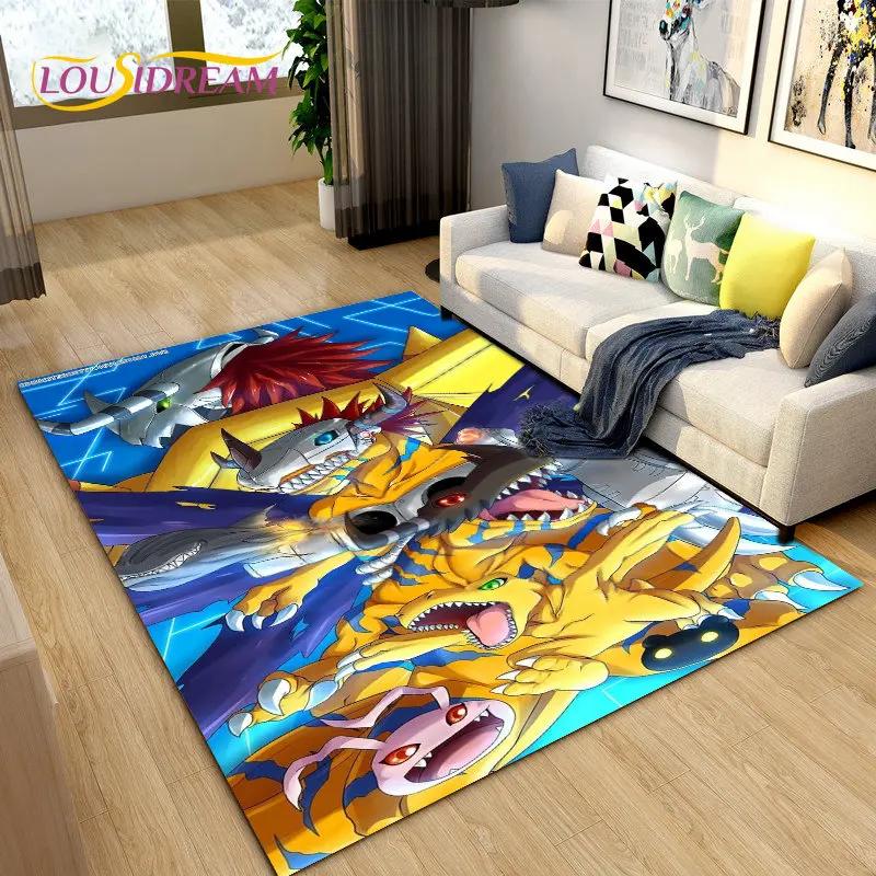 Digimon Adventure Cartoon Area Rug Large,Carpet Rug for Living Room Bedroom Sofa Doormat Decoration, Non-slip Floor Mat Cover 3D
