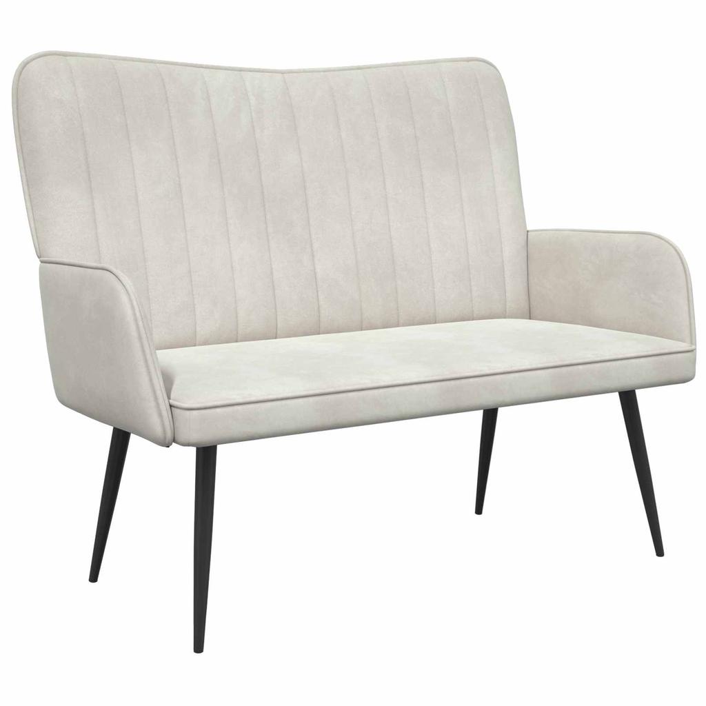 2 Seater Sofa Cream 115 x 61 x 87 cm Velvet (V)