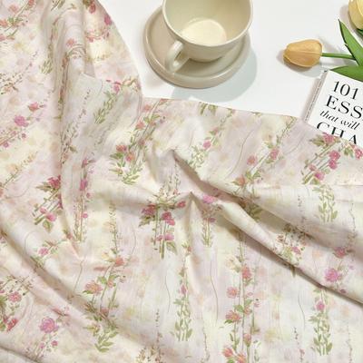 100% Cotton Digital Floral Print Fabric for Qipao Dresses and Hanfu - Super Soft Oil Painting Design