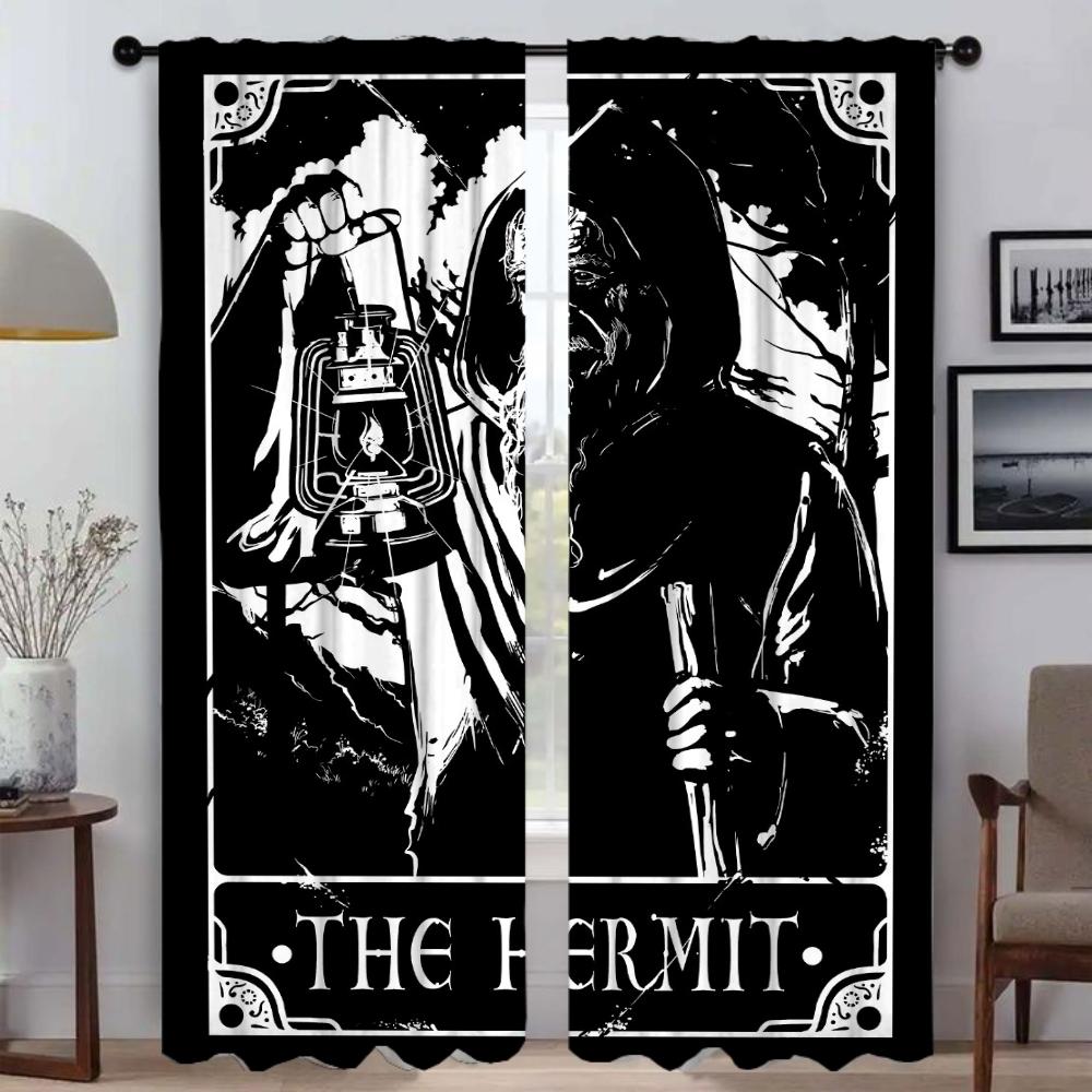 Read the Tarot Cards Elegant Room Curtains for Living Room Blackout Curtain Tulle for Bedroom Home Interior Curtains 2 Pieces