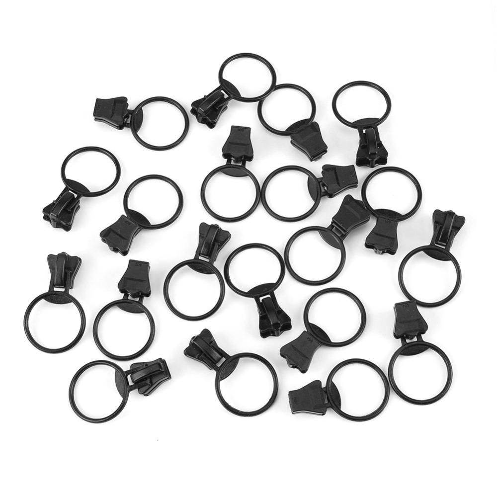 20PCS Metal Alloy Zipper Sliders White & Black Circle Ring Fastener Zip Pull Loop Sewing Bags чёрный