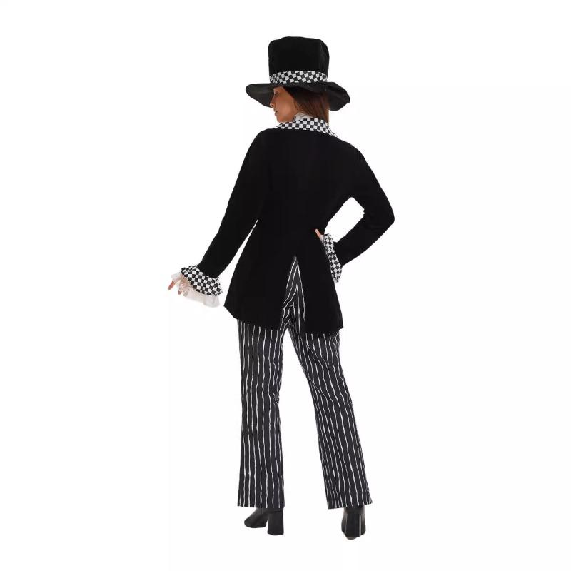 Halloween Alice in Wonderland Lady Mad Hatter Dress Up Magician Costume