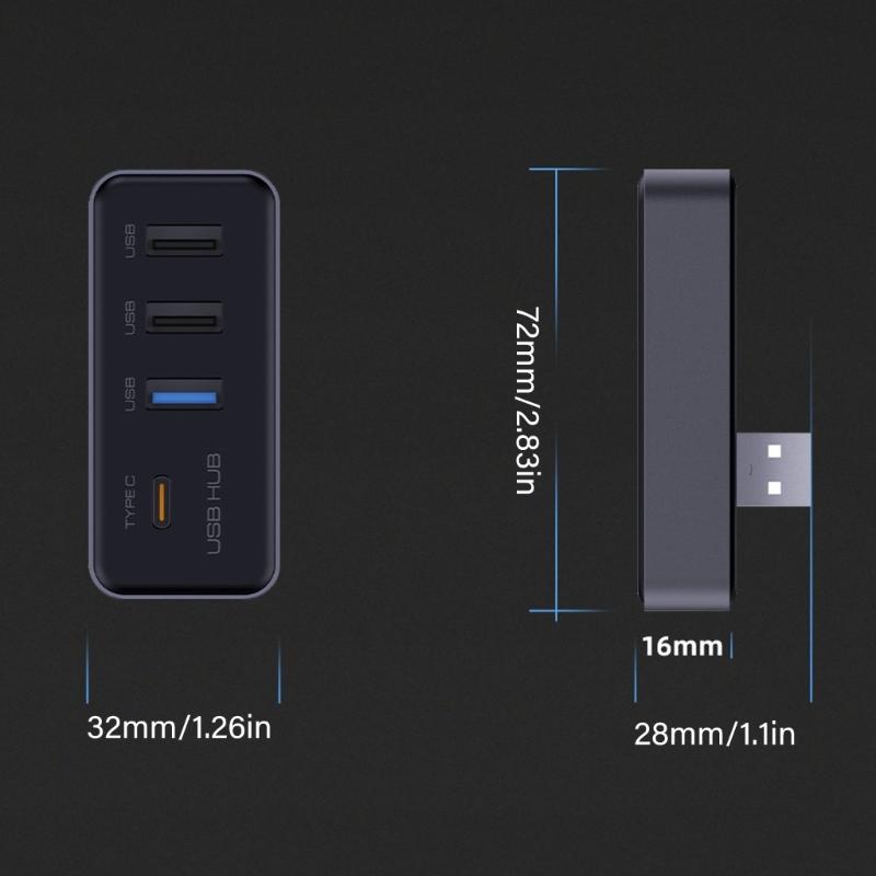 Power Distribution USB Hub Dock Station with 3 USB Ports and 1 Type C Port Ensuring Stable Transfer for Model 3/Y