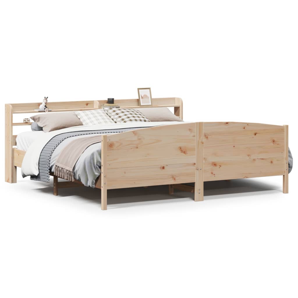 Vidaxl Bed Frame Without Mattress, 180X200 Cm, Solid Pine Wood
