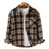 Autumn 2023 Men's Retro Plaid Long Sleeve Shirt - Loose and Comfortable