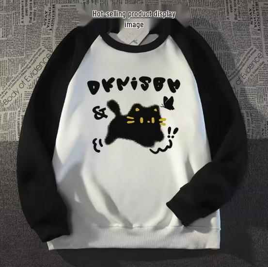 Damska bluza z raglanowymi rękawami na jesień z własnym logo - Luźny krój, długi rękaw