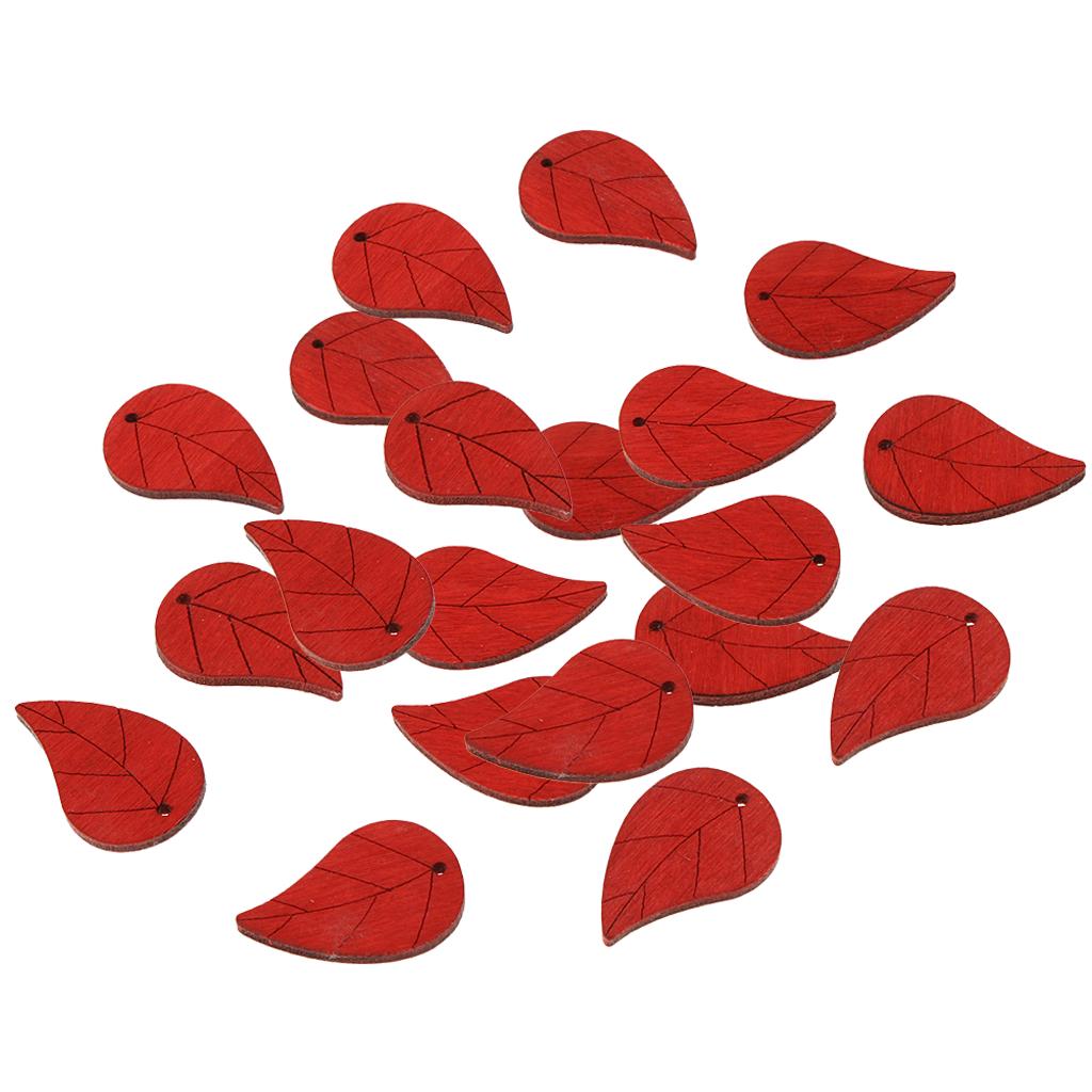 20 peças boêmio formato de folha folhas de madeira pingente contas artesanais bege