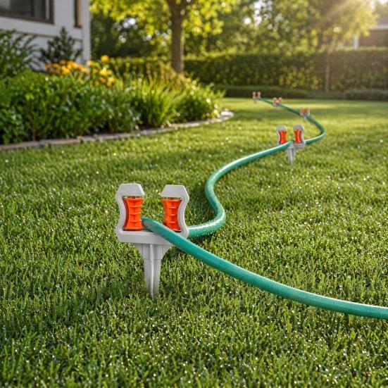 Garden Hose Guide Spike, Watering Hose Guide with Rollers, Water Pipe Holder Stake, Protect Plants And Prevent Tangles for Outdoor Yard