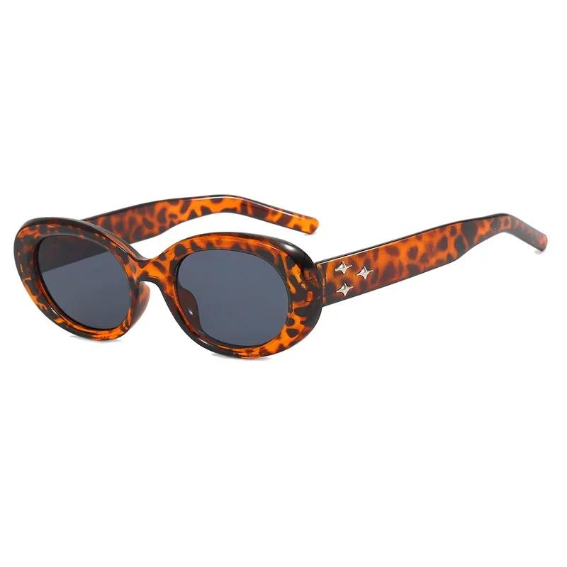 Owalne Okulary Przeciwsłoneczne Dla Mężczyzn Kobiet Moda Retro Design z Nitami Ryżowymi Odcienie Okulary Damskie Cukierkowy Kolor Gogle Wędkarskie Okulary Przeciwsłoneczne