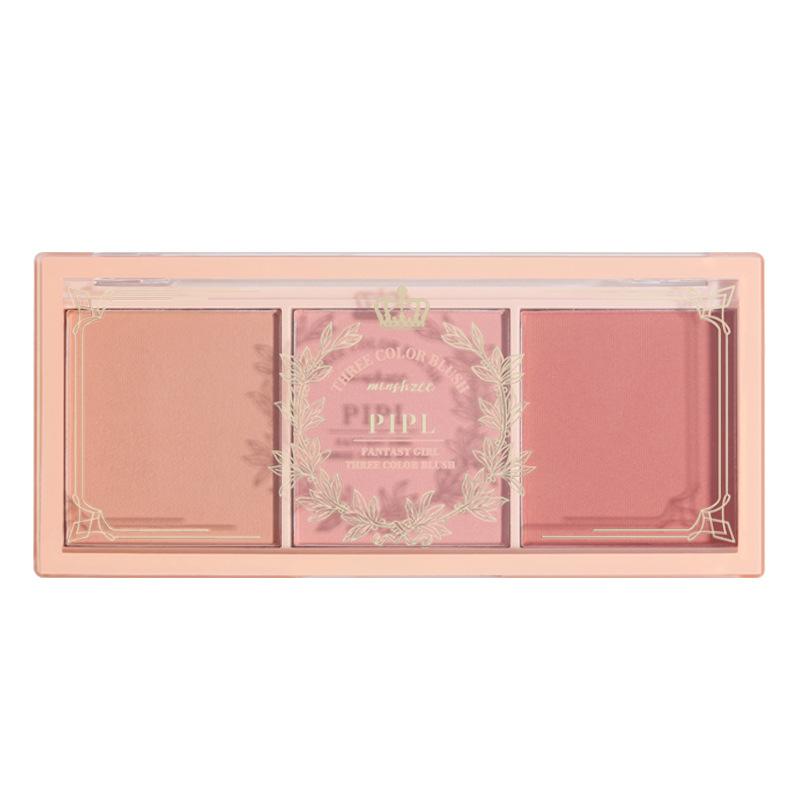 Dreifarbige Matte Rouge-Palette Nude Pink Make-up Puder Mehrfachverwendbar Wange Kontur Erschwingliche Tägliche Kosmetik für Studenten