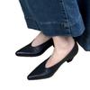 New Black High Heel Dress Shoes for Woman Spring Pointed End Shallow Vintage Office Work Shoes Pumps Zapatos