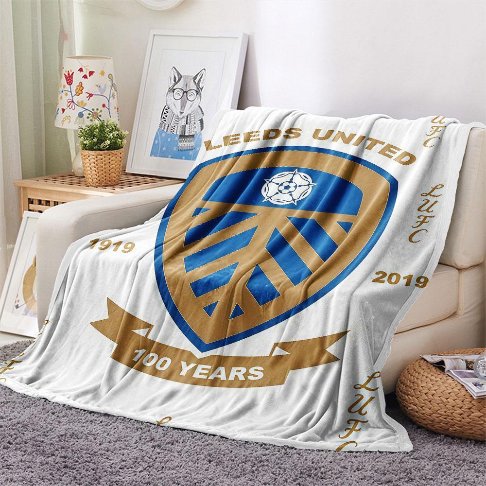 1PC Leeds United Patterned Flannel Blanket Suitable For All Seasons for Home Decor Warmth and Comfort Gifts Holiday Present