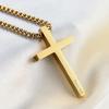 Personalized CROSS NECKLACE for Men Women Boys Girls Custom Name Engraved Pendant Necklace Catholic Christian Gift for Him