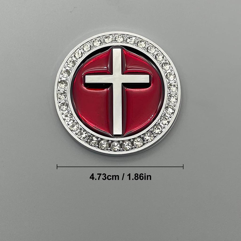Metall Bling Auto Kreuz Jesus Emblem mit Strasssteinen | 3D Christliches Religiöses Fahrzeug Emblem Aufkleber für Auto LKW SUV Heckklappe Dekoration