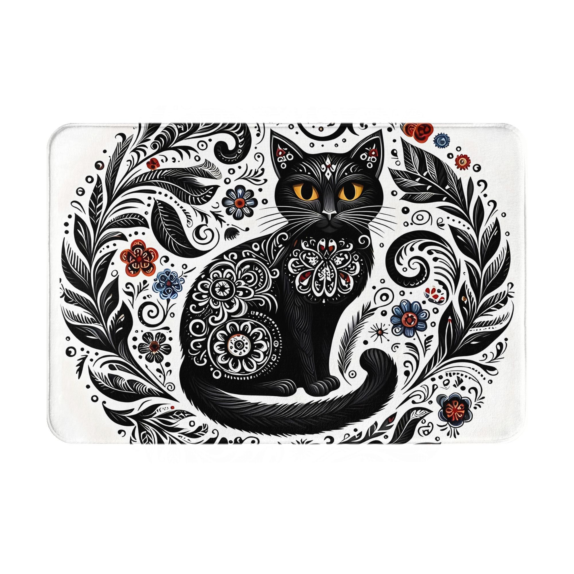 

Stylish Black Cat-Themed Doormat, Suitable for Machine Washing, Perfect for Bathrooms, Bedrooms, Living Rooms, And Entrances 40cm x 60cm