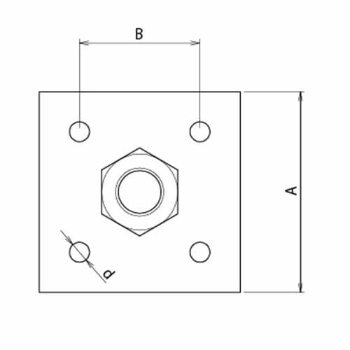 DAIDOHANT Plate Nut, Iron/Trivalent Chromate Plated, M10 x 50mm x 30mm (Dimension A x B), 1 Piece, 10102608