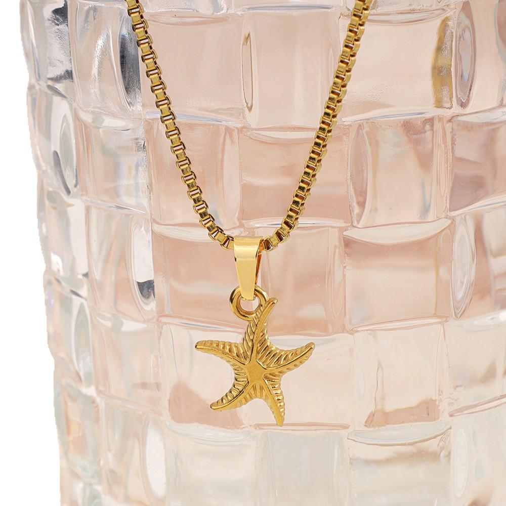 Vacation Style Ocean Starfish Necklace: Women's European & American Niche Design, Versatile Clavicle Chain, High-End Fashion Jewelry