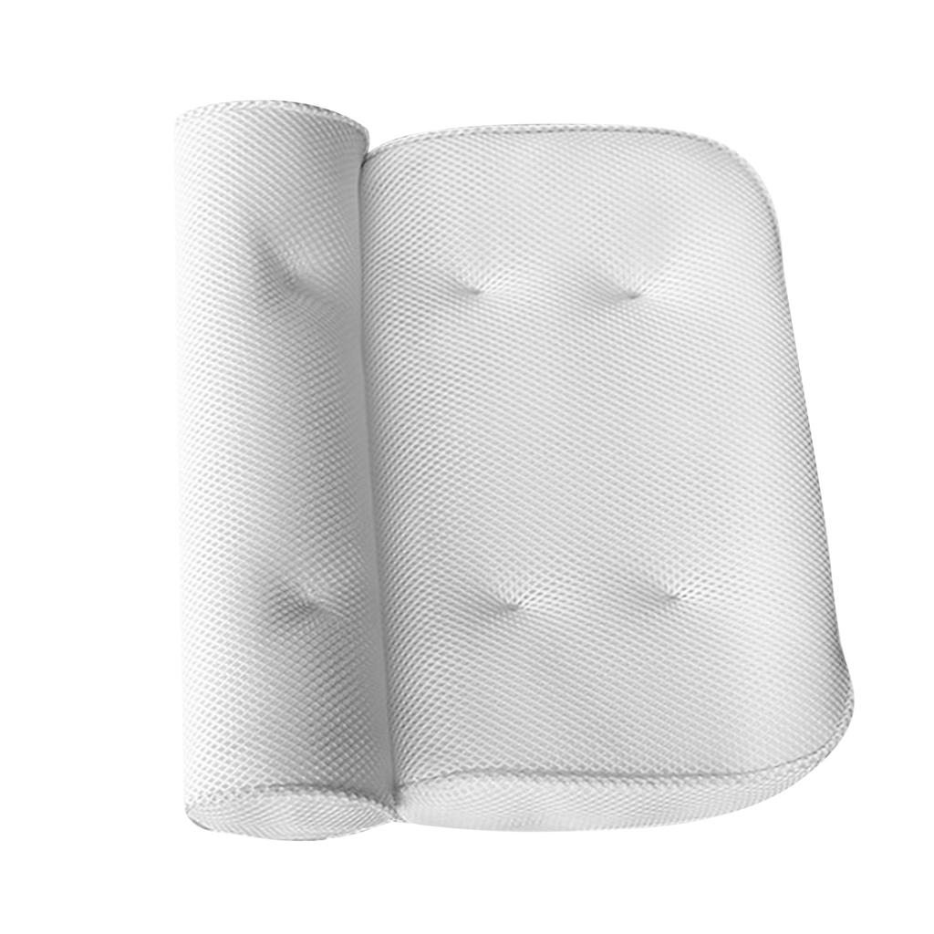 Bath Pillow 3D Mesh Fabric Soft Bathtub Pillow with Suction Cups Spa Bathtub Cushion for Back Neck