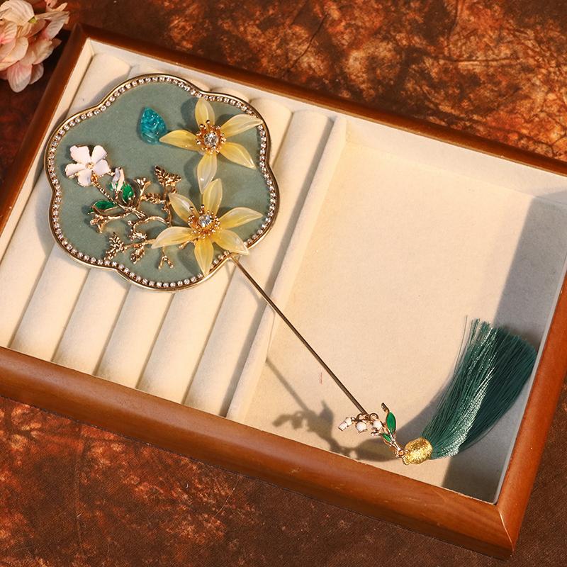 Bride Wedding Handheld Group Fan Handmade Chinese Vintage Flower Fan Pography Props Chinese Wedding Po Mini Group Fan