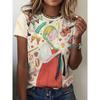 3D Print Women Round Neck Short Sleeve T Shirt Tees Harajuku Y2K Top Female Clothing
