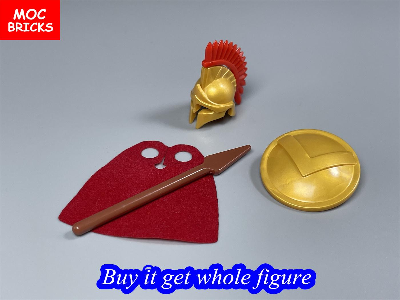 

MOC Bricks Middle Age Castle Knight Arrow Action Figures Spartan Warrior Roman Building Blocks Accessories Kids Toys Gift 1pcs