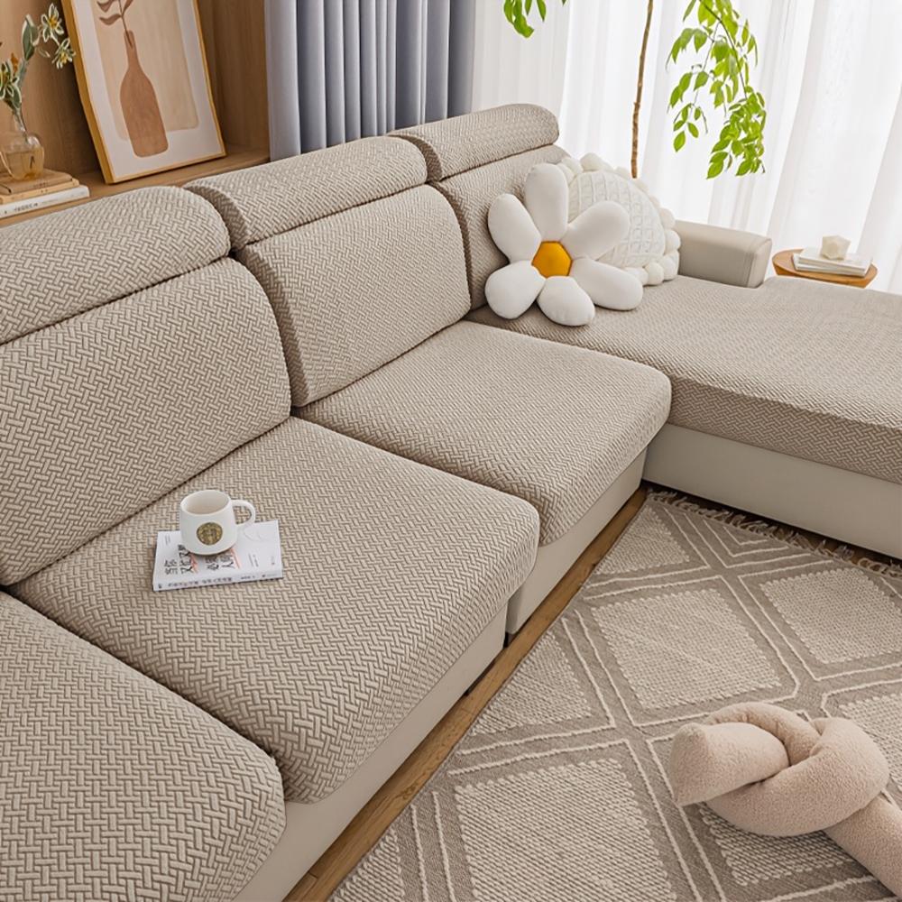 

Жаккардовые чехлы на подушки сиденья дивана Эластичные однотонные чехлы для дивана Для дивана Съемные чехлы для дивана Шезлонг Гостиная Normal Size (S)-1pc серо-коричневый