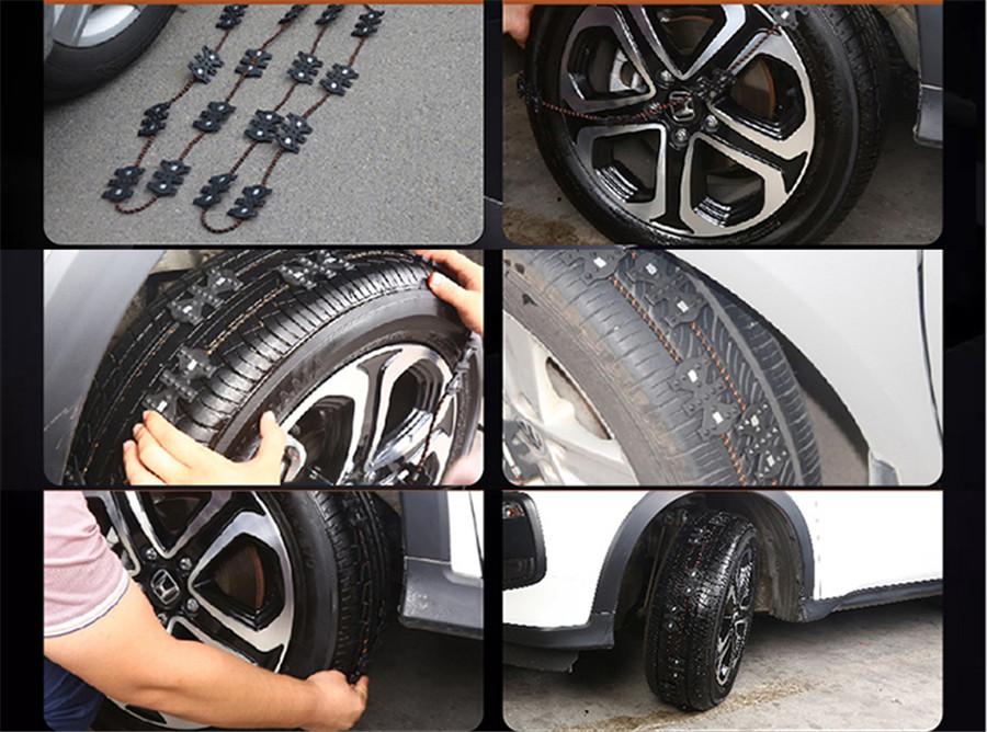4PCS Universal Vehicles Winter Truck Snow Widened Tire Chain Anti-skid Belt
