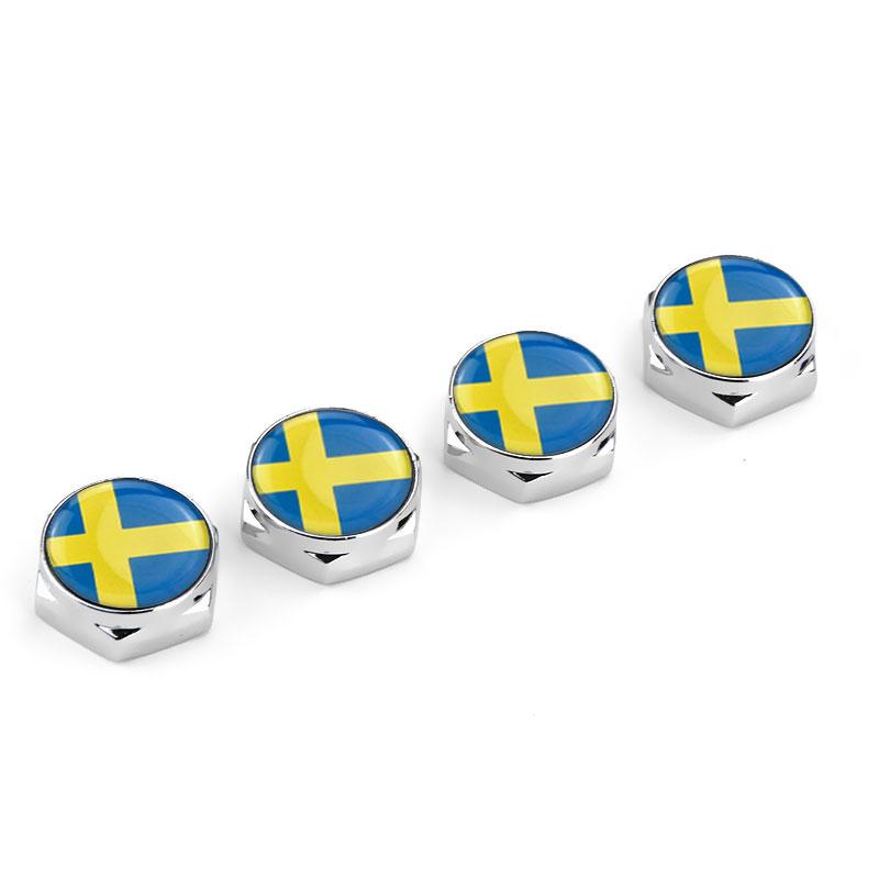 4Pcs USA Italy Germany British Flag Metal Screws License Plate Bolts For VW BM Aud Car Accessories