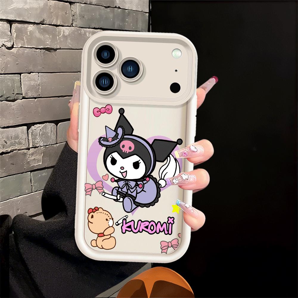 Soft Shell Phone Case for iPhone 16e 13 12 11 Pro Max 17 Air 15 16 14 Plus XR XS Max Sanrio Kuromi Hello Kitty