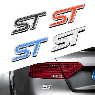 Naklejka samochodowa ST Emblemat metalowy 3D Chromowana odznaka Stylizacja samochodu Dekoracja auto