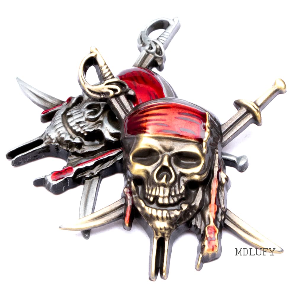 MDLUFY Autoaufkleber 3D Metall Emblem Fluch der Karibik Captain Jack Autoemblem