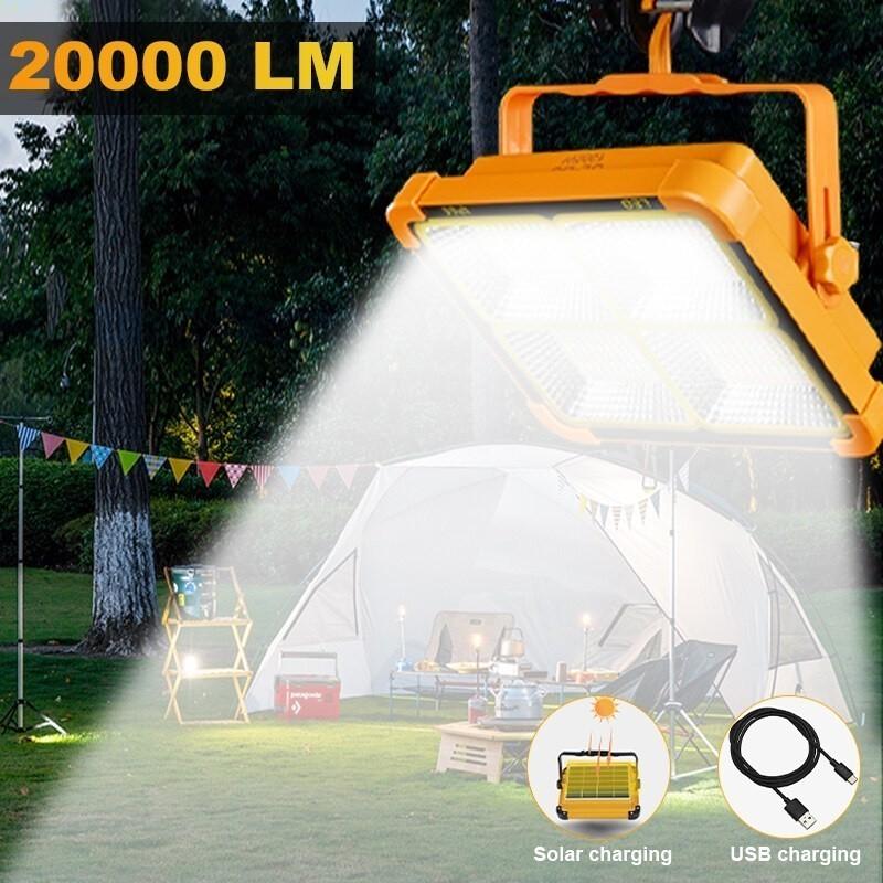 220 LED Portable LED Work Light USB Rechargeable Solar Work Lights COB Floodlight Magnetic Lantern Emergency Light