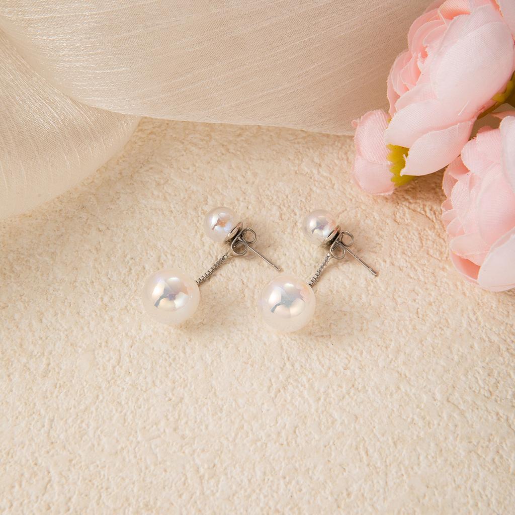 French Retro Simple Earrings Light Luxury High-End Temperament Socialite Pearl Earrings Small Fragrant Style Earrings
