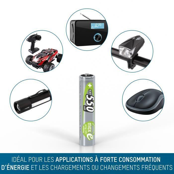 Pile aaa 550mah micro nimh 1,2v – 1000x rechargeable (lot de 4)