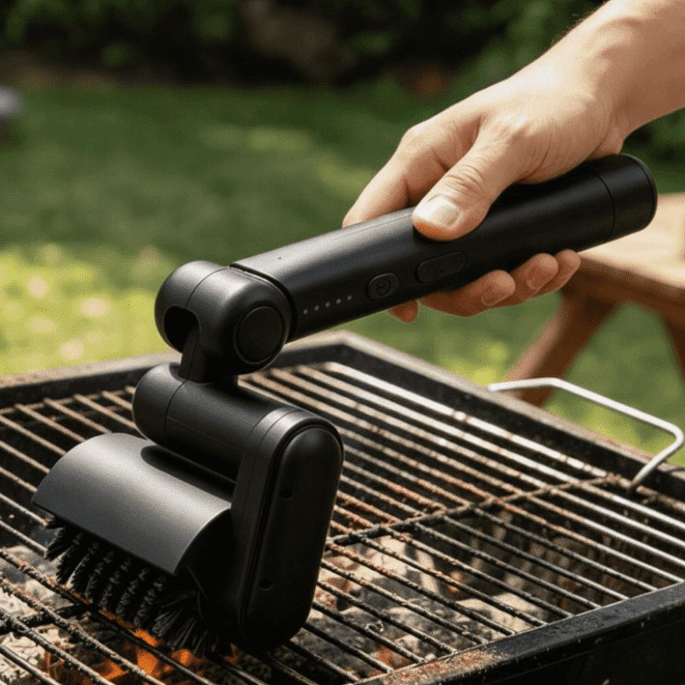 Efficient Electric Grill Brush Detachable Barbecue Cleaner Tools Grill Cleaning Brush Camping