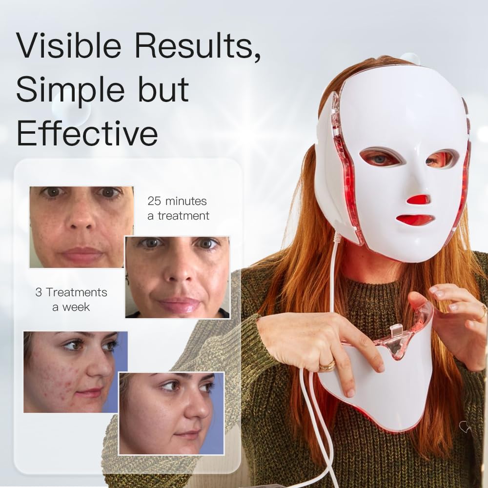 7-Color LED Face & Neck Mask — Portable Skin Firming & Brightening