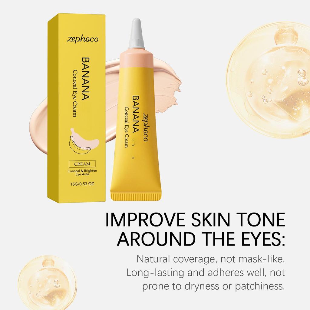 Premium Banana Pdrn Under‑Eye Concealer, Dark Circles Blemish Cover, Lightweight Moisturizing Brightener