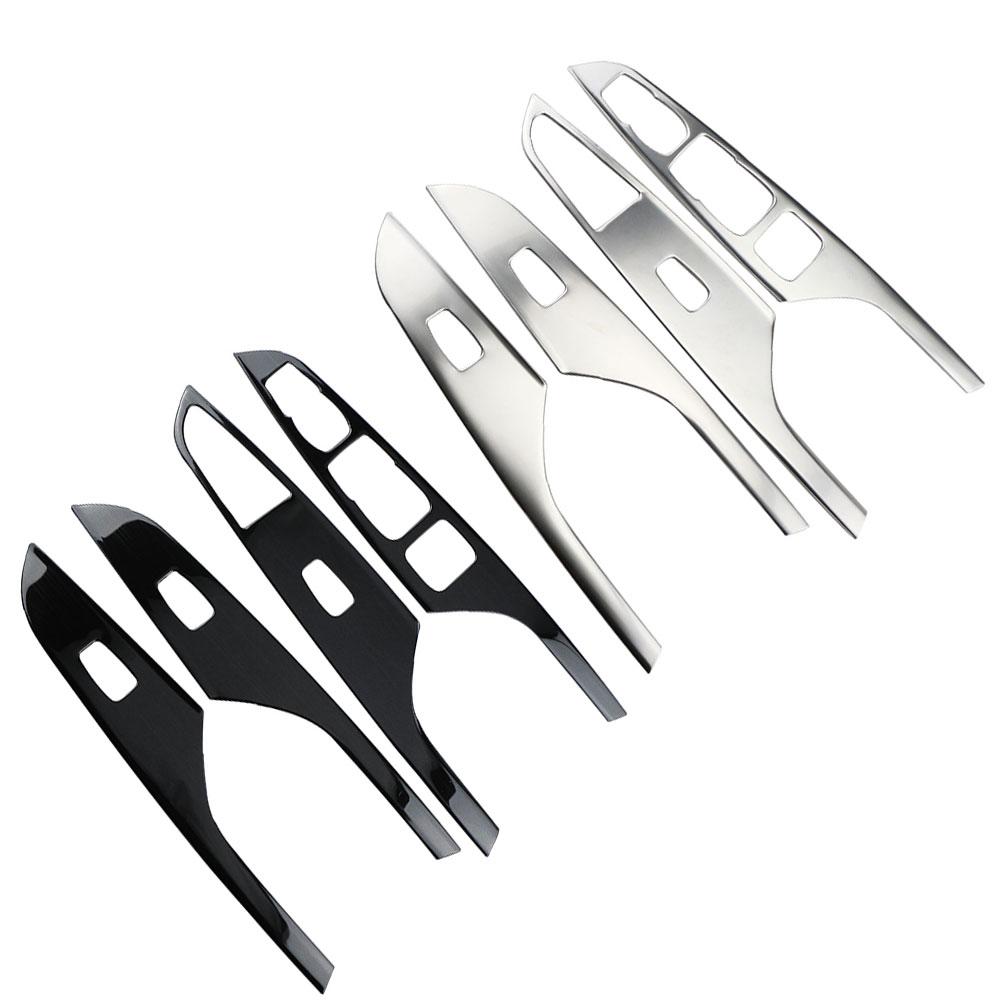 For Hyundai Kona 2018-2020 LHD Window Lift Switch Button Cover Trim Stainless Door Armrest Panel Frame Interior Acc