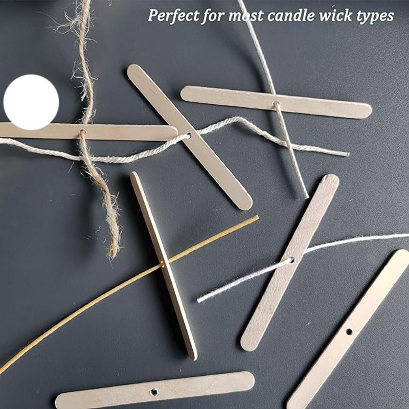 50 Pieces Wooden Candle Wick Holders for Candle Making, Candle Wick Centering Device, DIY Candle Making Accessories