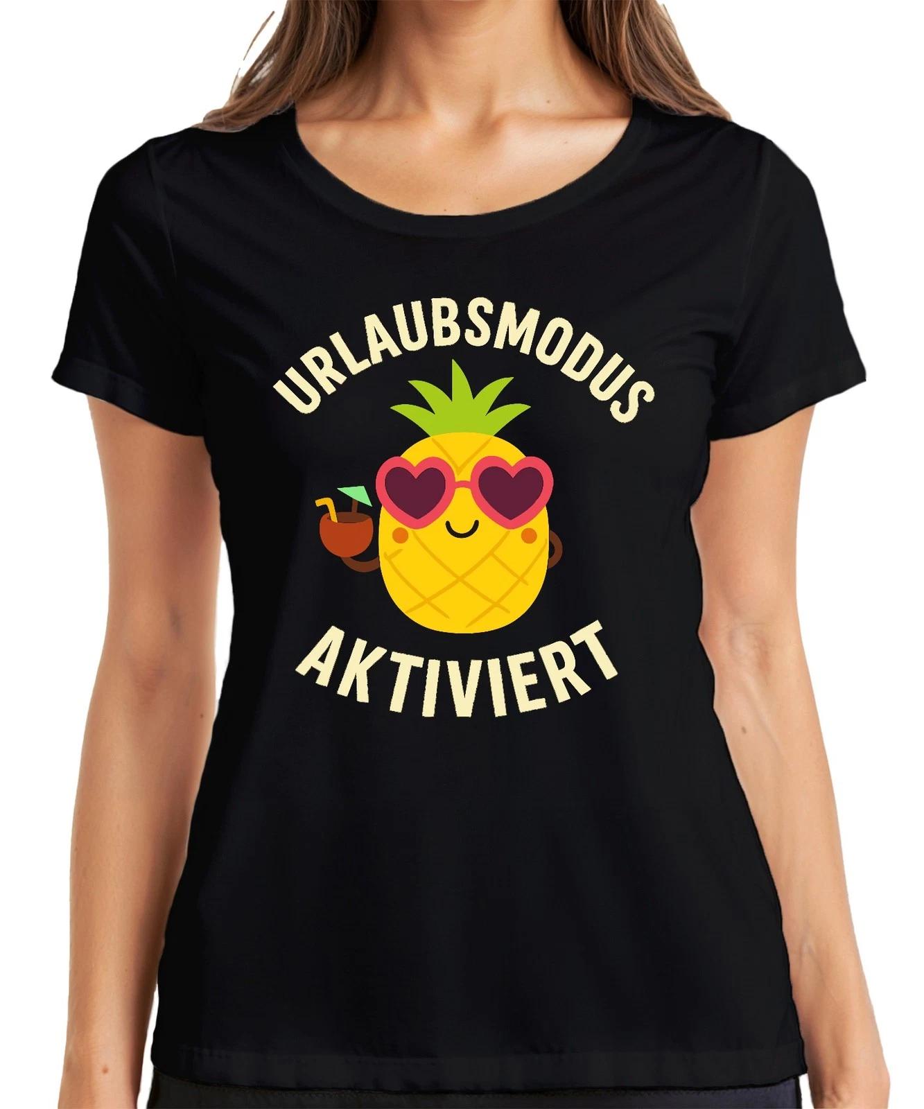 Urlaubsmodus aktiviert Ananas Sonnenbrille Cocktail Sommer Strand Damen T-Shirt XXXXL