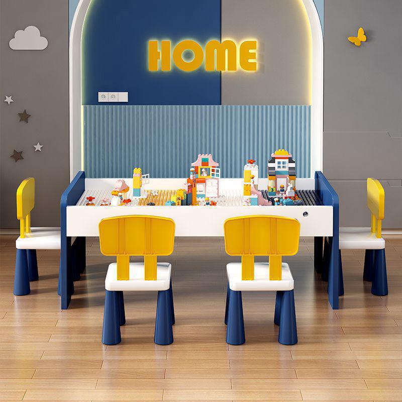 Children's Multifunctional Toy Table with Large Building Blocks