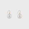 Zhenduo Large Pearl Hemp Gray Earrings - French Retro Style with Elegant Luxury Hooks