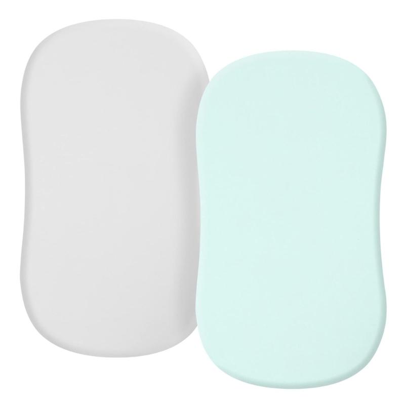 Zestaw 2 szt. Dopasowane prześcieradło dla niemowląt Pokrowiec na łóżeczko niemowlęce Jednolity/Z nadrukiem kreskówkowym Prześcieradło do łóżeczka Pokrowiec na materac Elastyczny zdejmowany rękaw