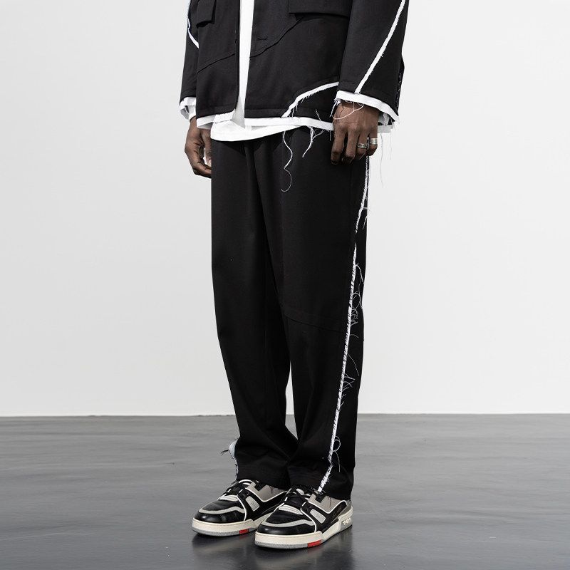 

Trendy Raw Edges Design Profile Loose Spring Clothes Casual Pants Black XL