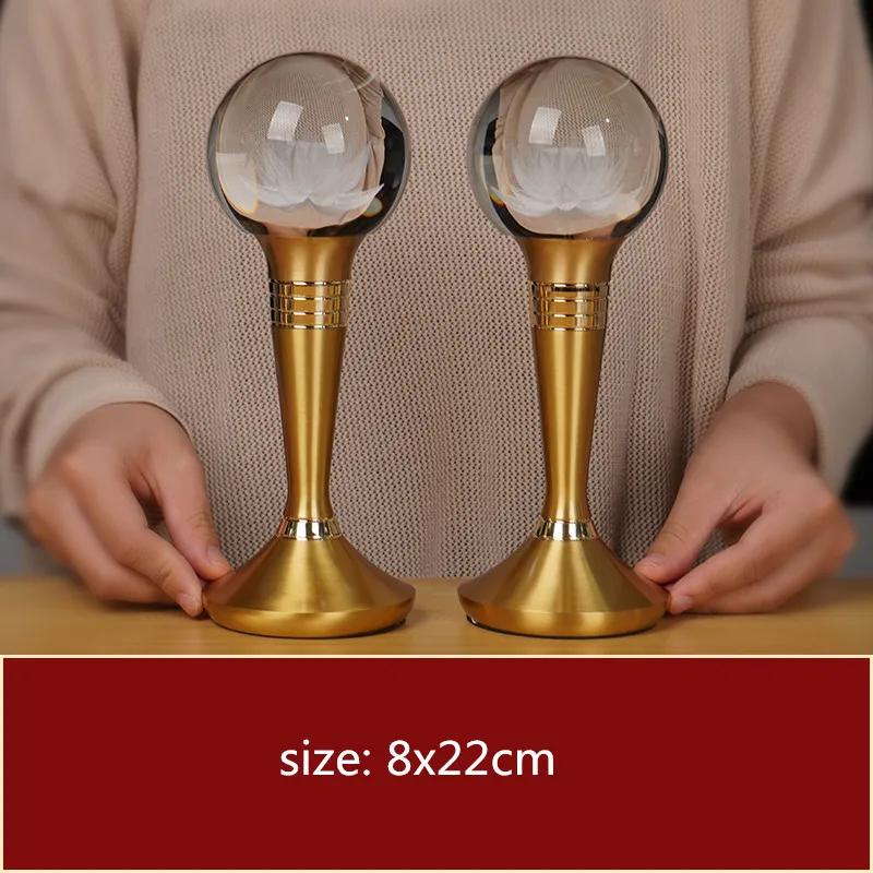 2pcs Chinese Crystal Candle Holder Ornaments Colorful Simulated Candlestick Buddha Hall Worship Home Decor Buddhist Accessories