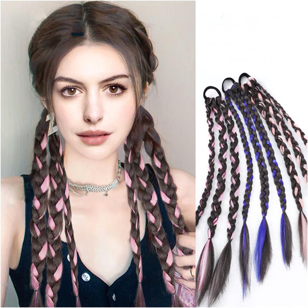 Synthetischer Pferdeschwanz, elastisches Band, geflochten, Twist-Geflecht,  Haarverlngerung, langer falscher Zopf, fr Damen, knstlicher rosa Aufsatz  gnstig kaufen  Preis, kostenloser Versand, echte Bewertungen mit Fotos   Joom