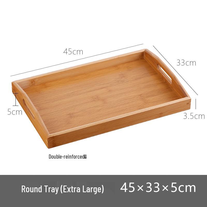 Japanese Style Bamboo Wood Serving Tray Set